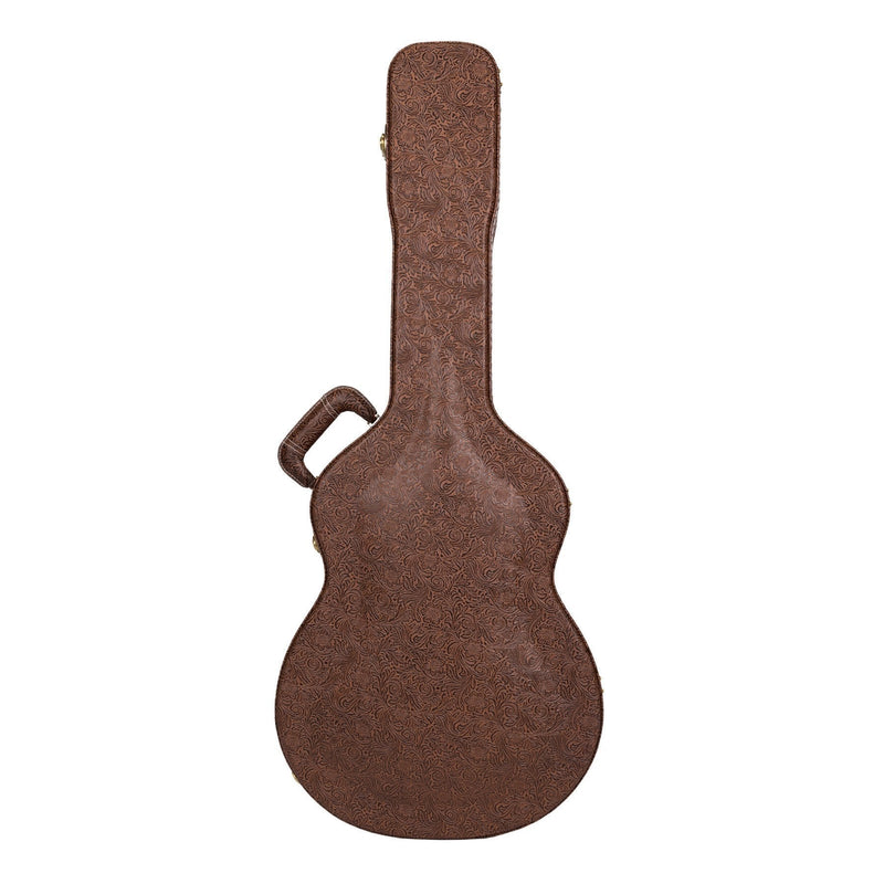 -Timberidge Deluxe Shaped 12-String Small Body Acoustic Guitar Hard Case (Paisley Brown)-Living Music