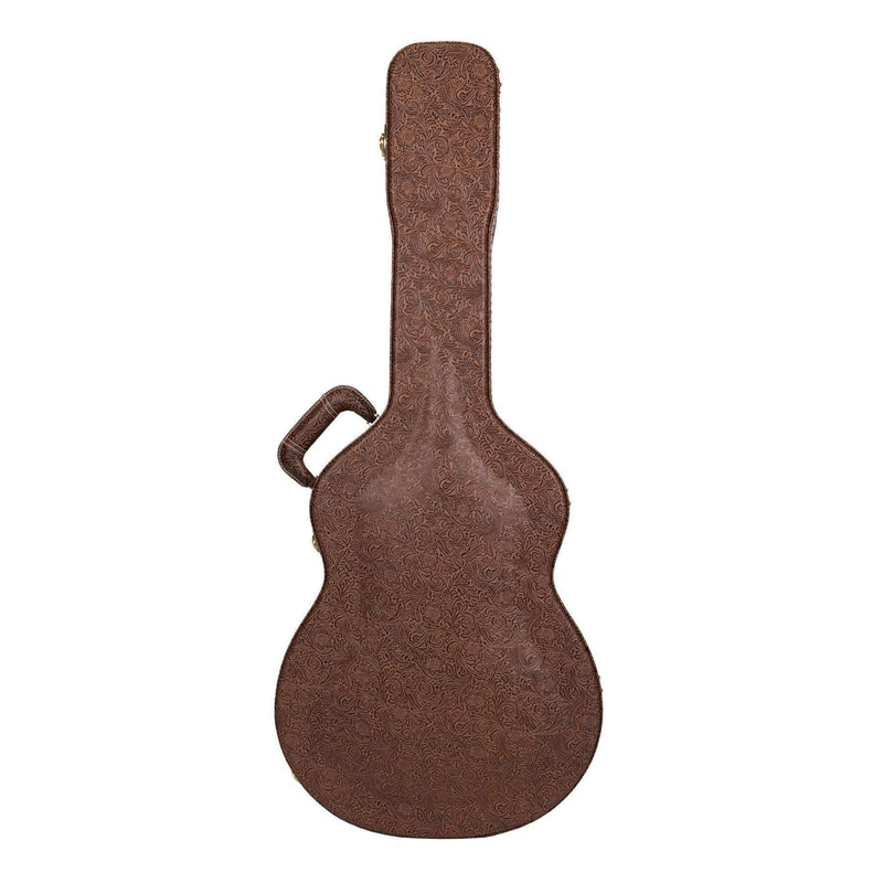 -Timberidge Deluxe Shaped Small Body Acoustic Guitar Hard Case (Paisley Brown)-Living Music