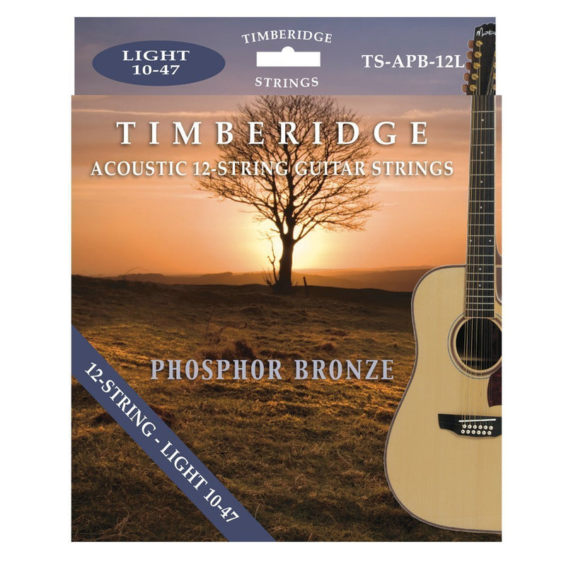 -Timberidge Light Phosphor Bronze 12-String Acoustic Guitar Strings (10-47)-Living Music