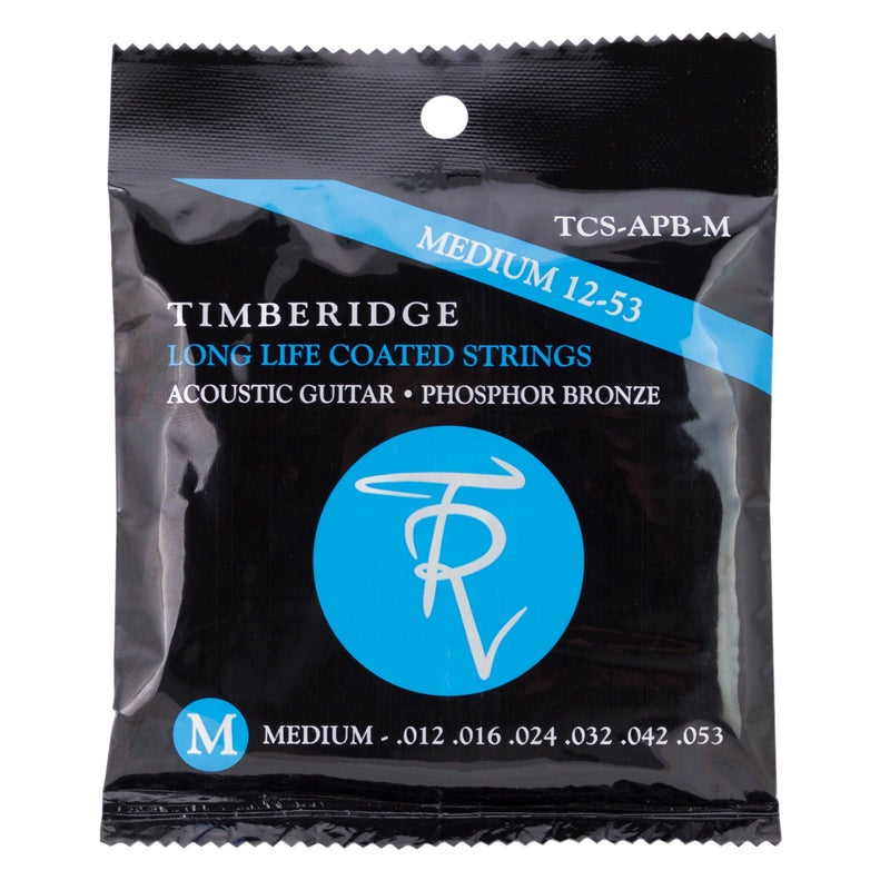 -Timberidge Medium Phosphor Bronze Long Life Coated Acoustic Guitar Strings (12-53)-Living Music