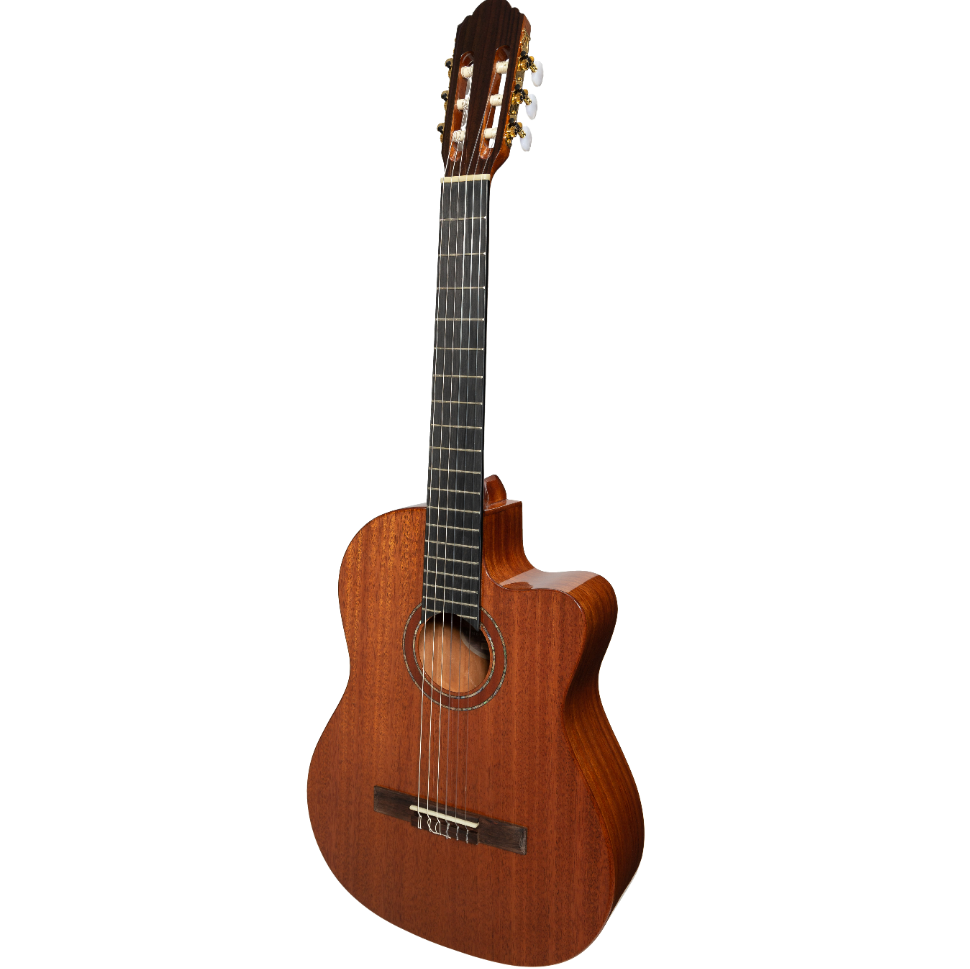 TRCC-MM-NGL-Timberidge 'Messenger Series' Mahogany Solid Top Acoustic-Electric Classical Cutaway Guitar (Natural Gloss)-Living Music