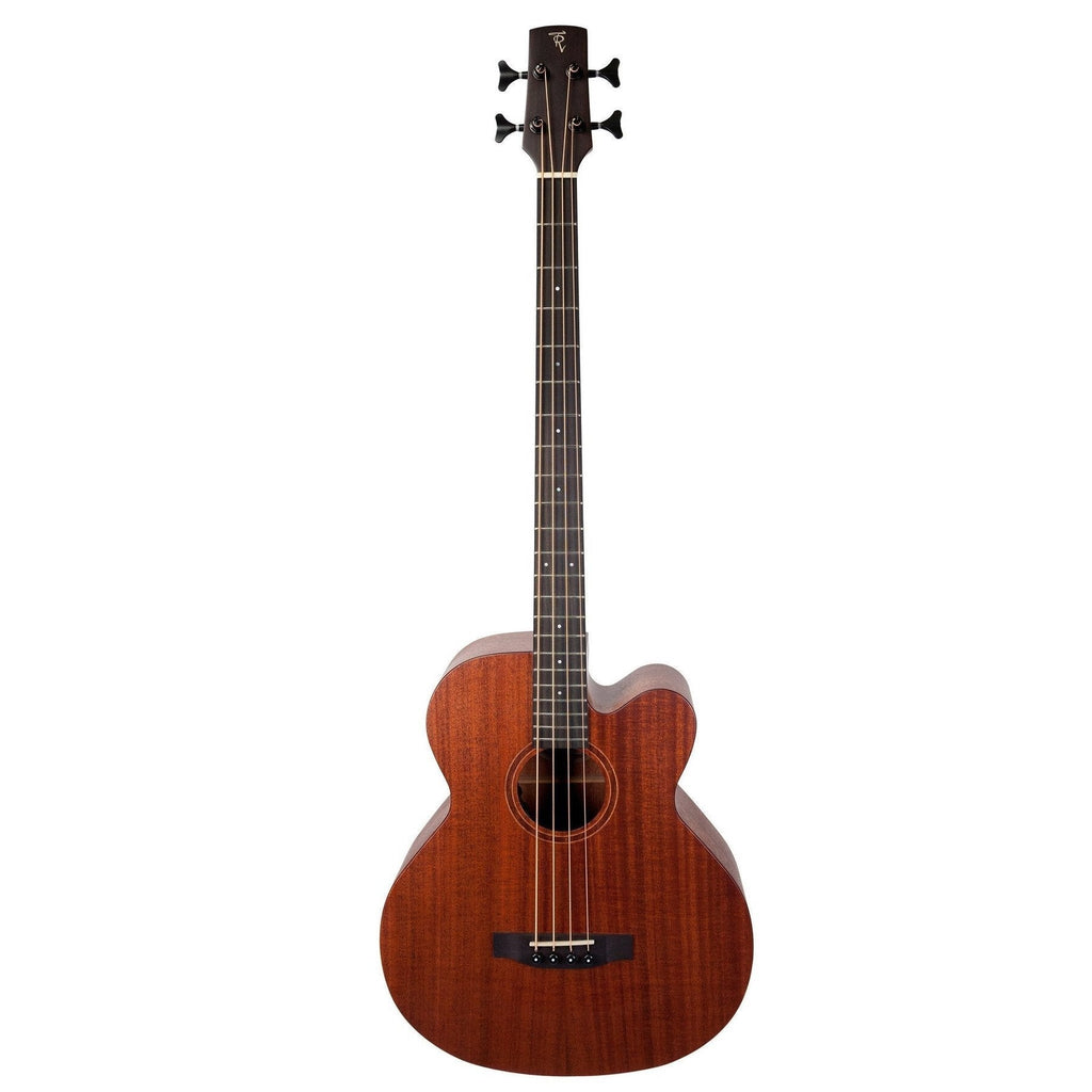 -Timberidge 'Messenger Series' Mahogany Solid Top Acoustic-Electric Cutaway Bass Guitar (Natural Satin)-Living Music