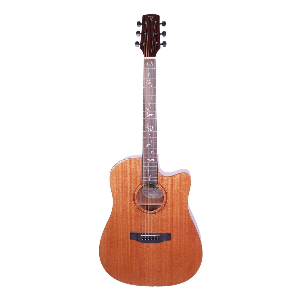 -Timberidge 'Messenger Series' Mahogany Solid Top Acoustic-Electric Dreadnought Cutaway Guitar (Natural Gloss)-Living Music