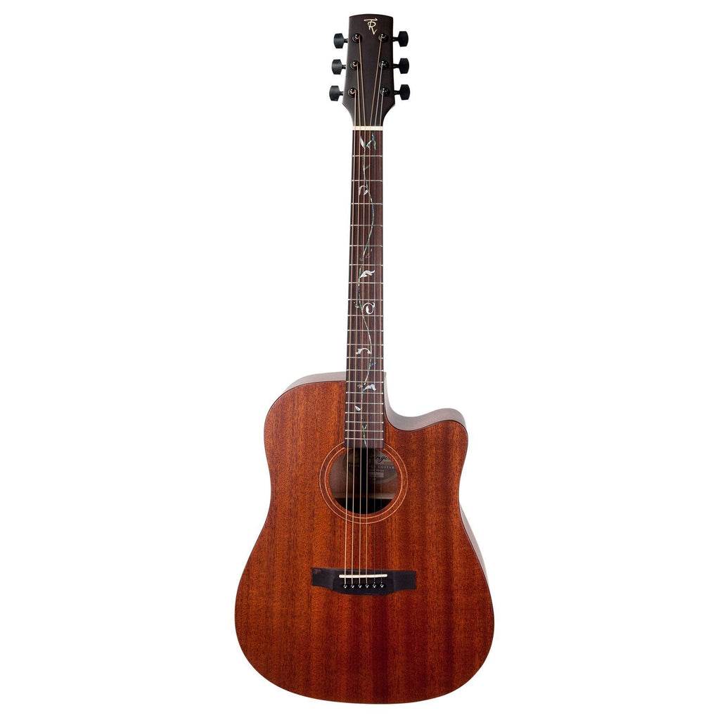 -Timberidge 'Messenger Series' Mahogany Solid Top Acoustic-Electric Dreadnought Cutaway Guitar with 'Tree of Life' Inlay (Natural Satin)-Living Music