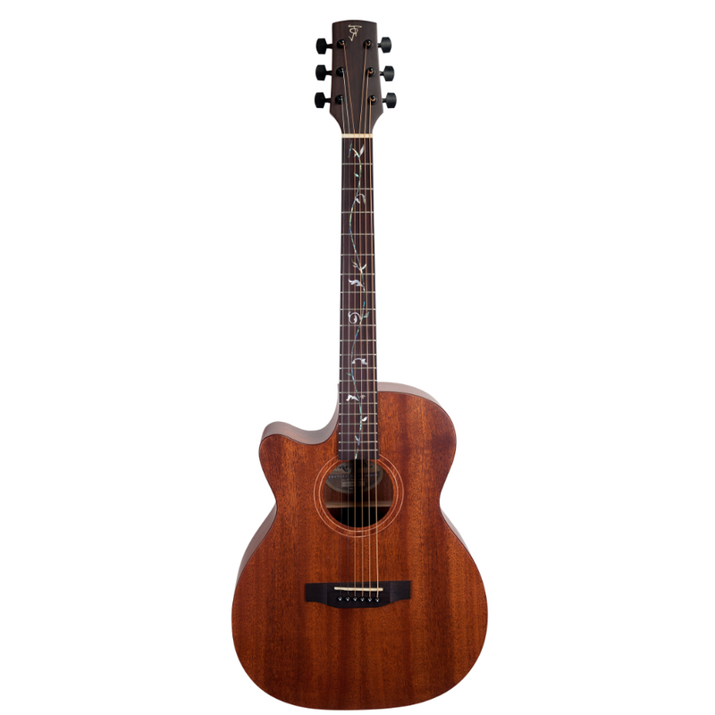 -Timberidge 'Messenger Series' Mahogany Solid Top Acoustic-Electric 'Small Body Cutaway Guitar with 'Tree Of Life' Inlay Left-Handed (Natural Gloss)-Living Music