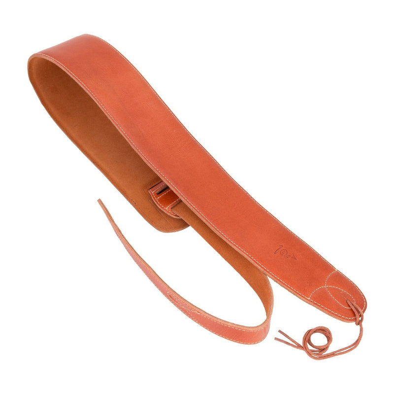 -Timberidge Premium Italian Leather Padded Guitar Strap (Brown)-Living Music