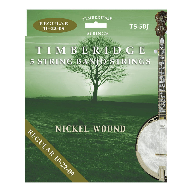 -Timberidge Regular Tension Nickel Wound 5-String Banjo Strings (10-22-09)-Living Music