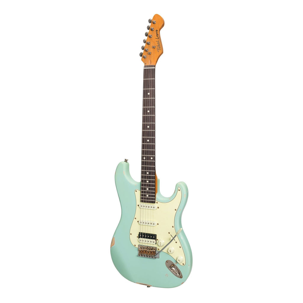 -Tokai 'Legacy Series' ST-Style HSS 'Relic' Electric Guitar (Blue)-Living Music