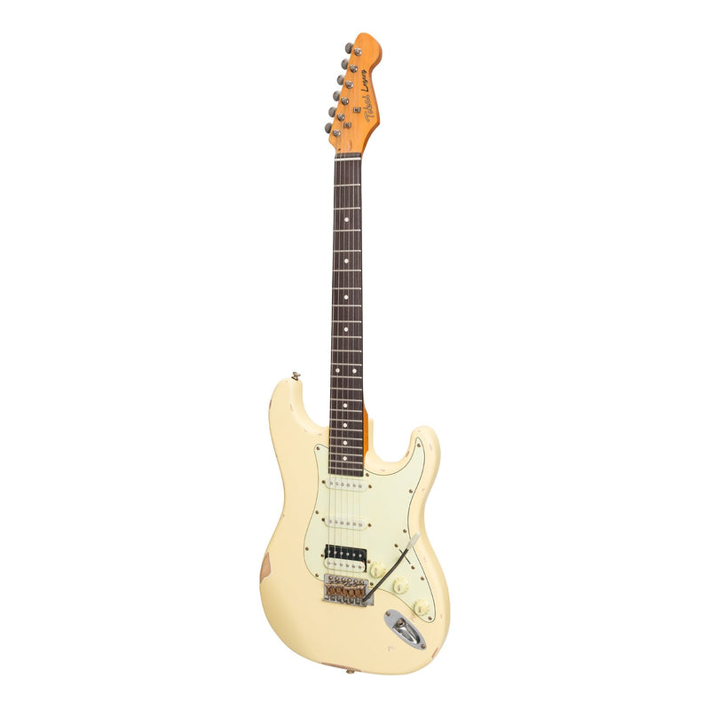 -Tokai 'Legacy Series' ST-Style HSS 'Relic' Electric Guitar (Cream)-Living Music