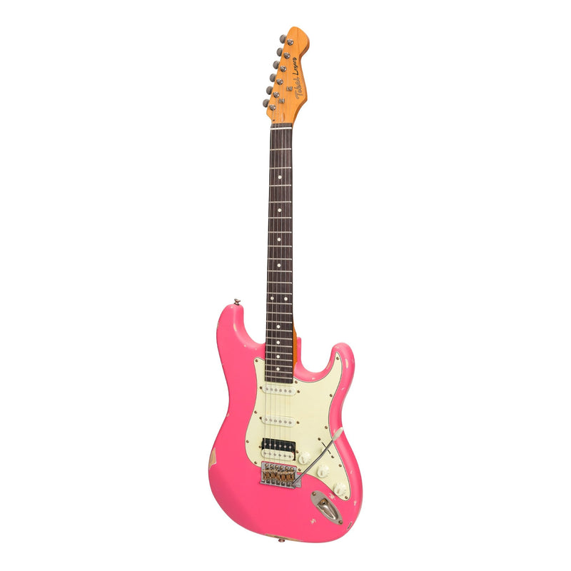 -Tokai 'Legacy Series' ST-Style HSS 'Relic' Electric Guitar (Pink)-Living Music