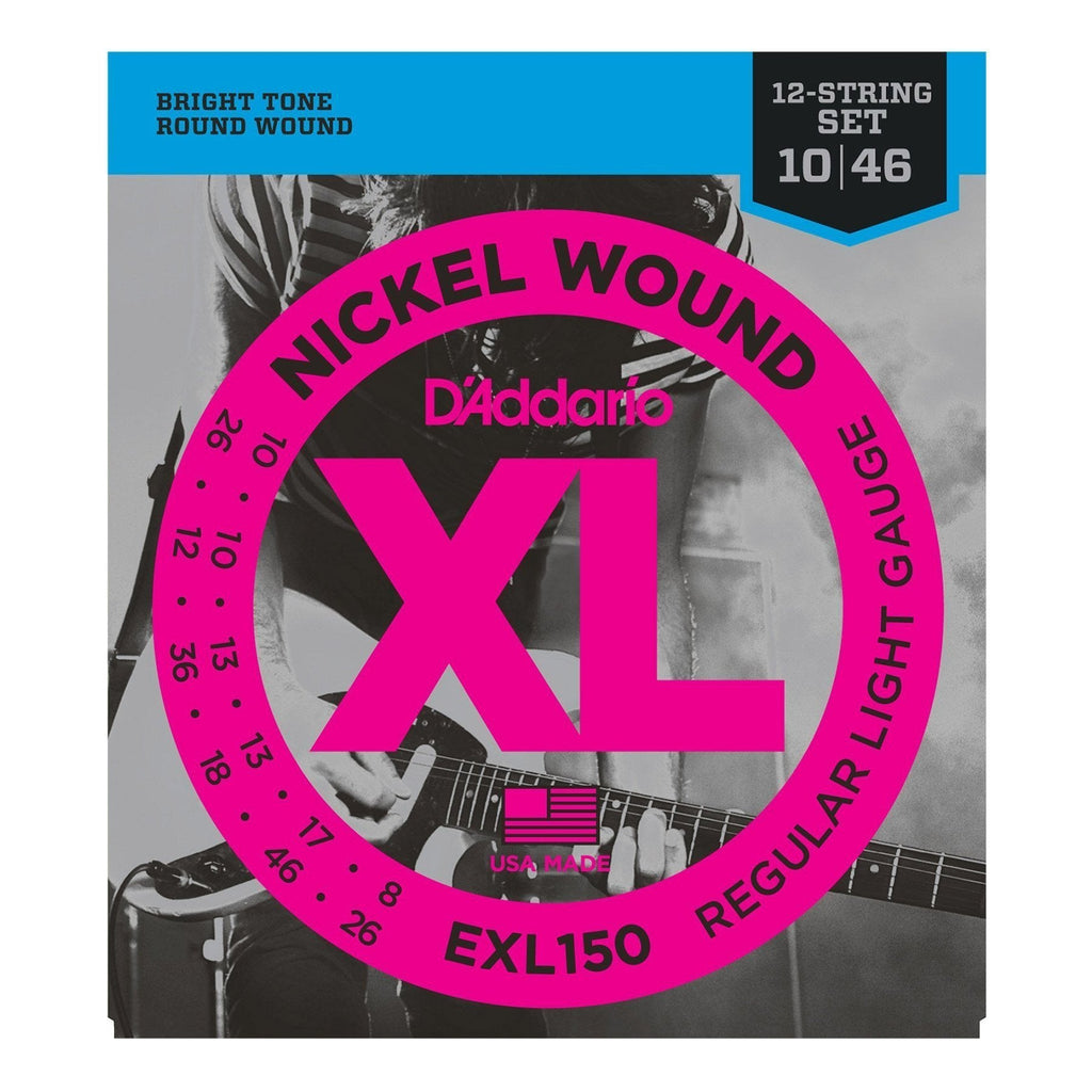 EXL150-D'Addario EXL150 Regular Light 12-String Electric Guitar Strings (10-46)-Living Music