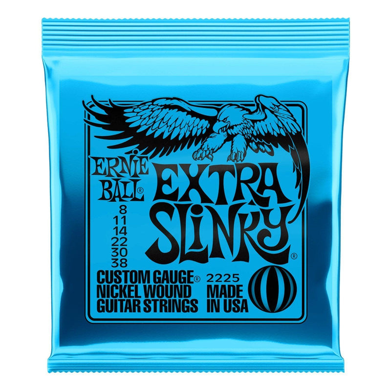 -Ernie Ball 2225 Extra Slinky Nickel Wound Electric Guitar Strings (8-38)-Living Music