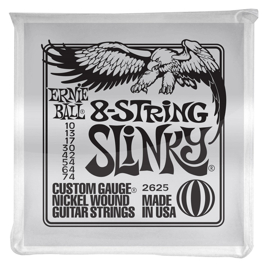 -Ernie Ball 2625 Slinky 8-String Nickel Wound Electric Guitar String (10-74)-Living Music