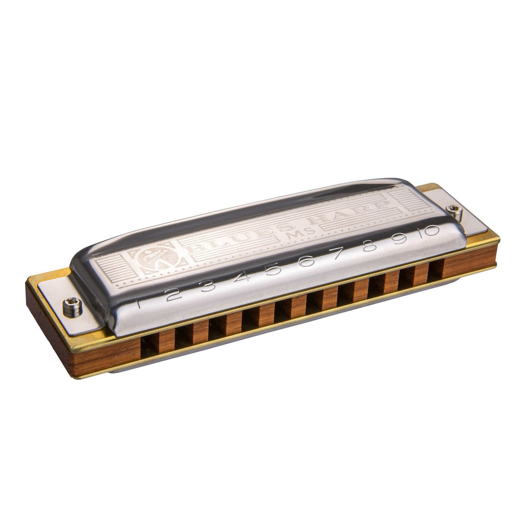 15-M533126X-Hohner 'MS Blues Harp' Diatonic 10 Hole Harmonica (Key of B)-Living Music