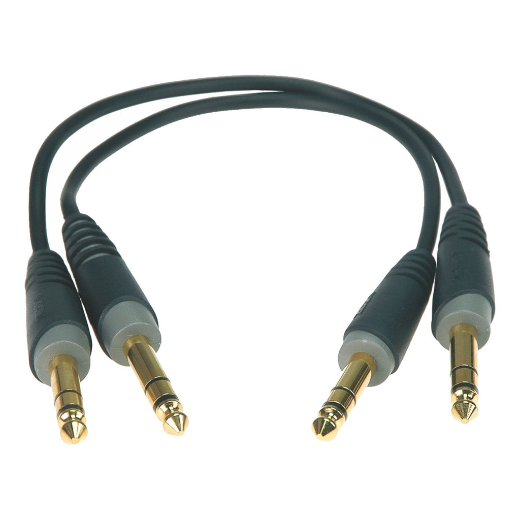 AB-JJ0030-Klotz 2 Pack 1/4" Stereo Jack Patch Cable (30cm)-Living Music