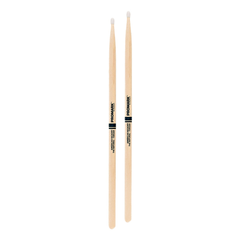 -Promark Classic 5A Natural Hickory Nylon Tip Drumsticks-Living Music