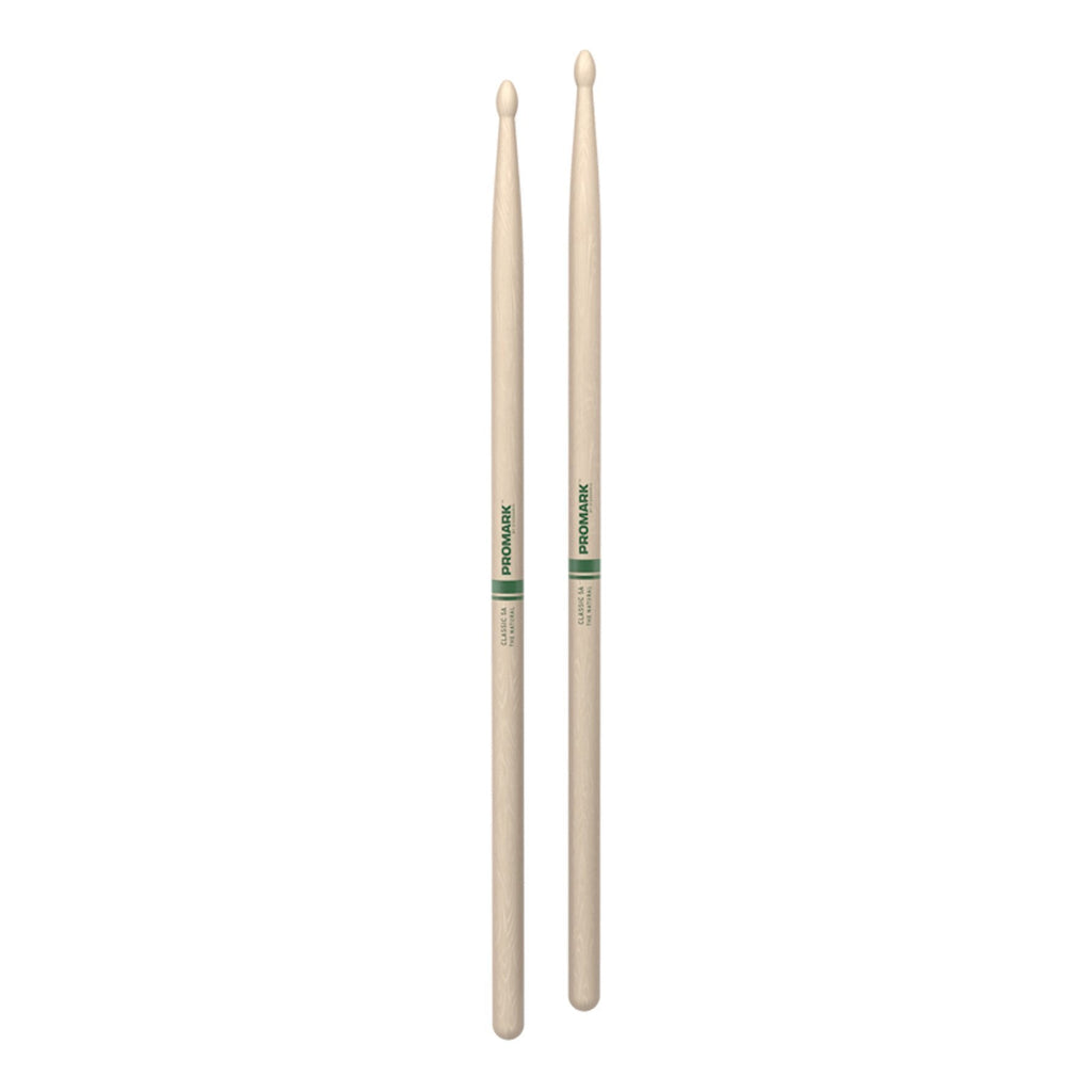 -Promark Classic 5A Natural Hickory Wood Tip Drumsticks-Living Music
