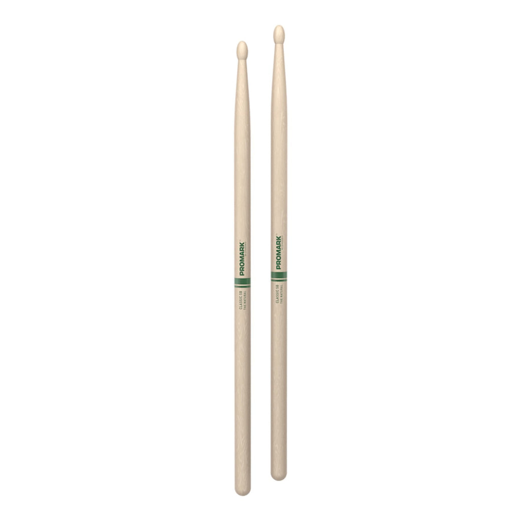 -Promark Classic 5B Natural Hickory Wood Tip Drumsticks-Living Music
