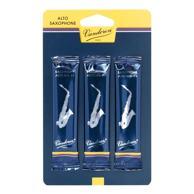 -Vandoren 3 Pack Alto Saxophone Reeds (Size 3)-Living Music