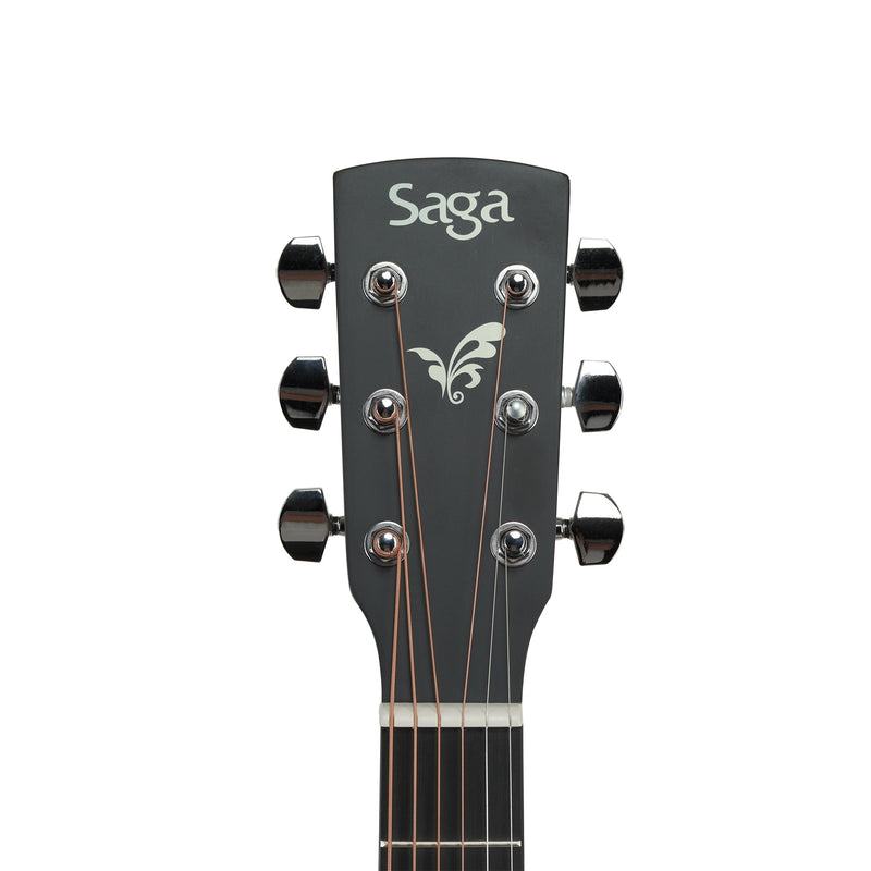 -Saga '600 Series' Spruce Top Dreadnought Acoustic-Electric Cutaway Guitar (Natural)-Living Music