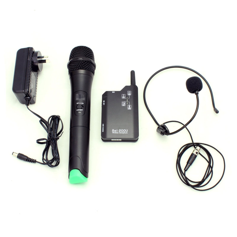 -Belcat Compact 40 Watt Two-Channel Rechargeable Wireless PA System (Black)-Living Music