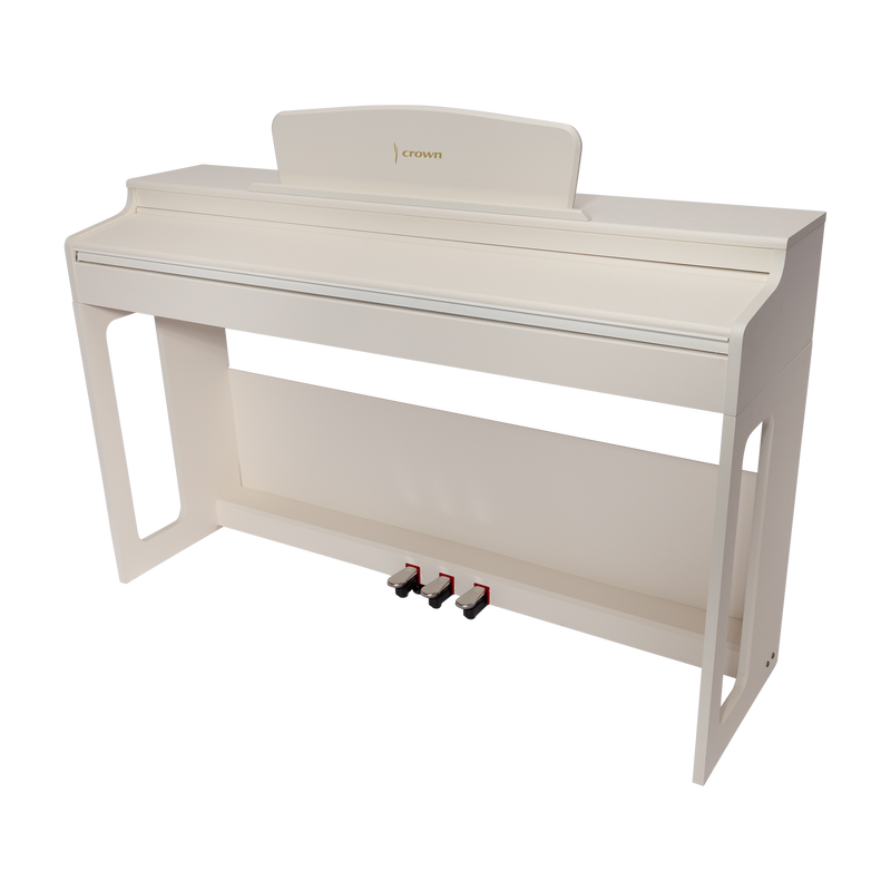 -CROWN CDP-906-BLK UPRIGHT DIGITAL PIANO (White)-Living Music