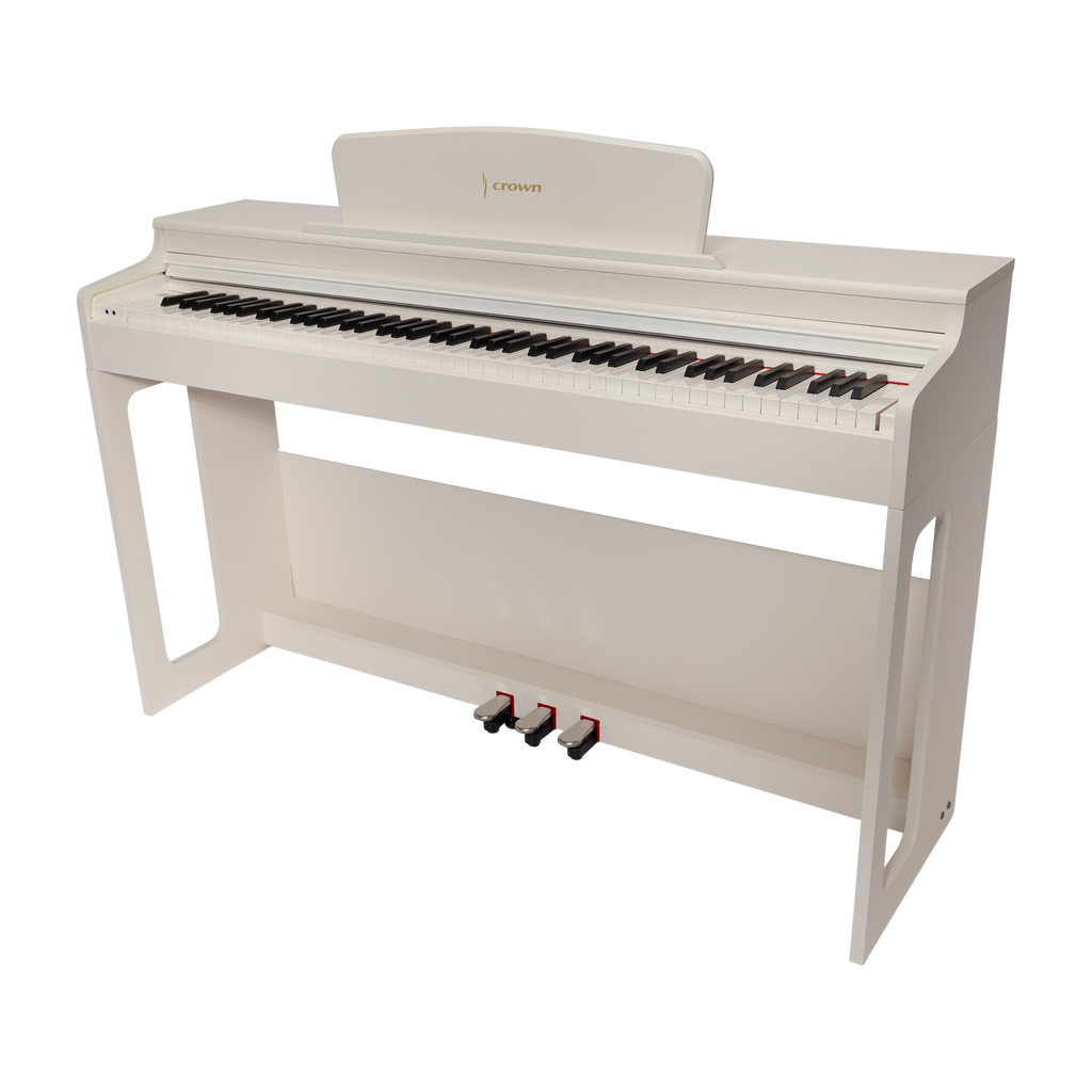 -CROWN CDP-906-BLK UPRIGHT DIGITAL PIANO (White)-Living Music
