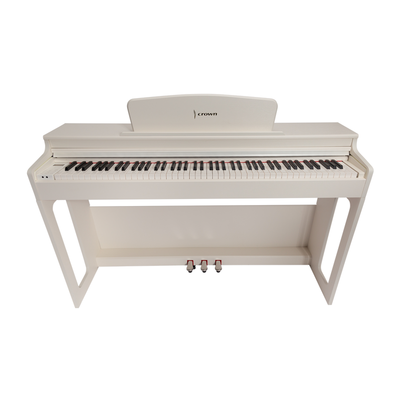-CROWN CDP-906-BLK UPRIGHT DIGITAL PIANO (White)-Living Music