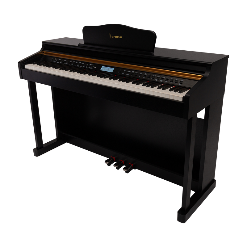 -CROWN CDP-913-BLK UPRIGHT DIGITAL PIANO (Black)-Living Music