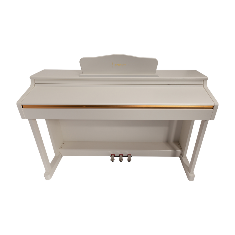 -CROWN CDP-913-WHT UPRIGHT DIGITAL PIANO (White)-Living Music