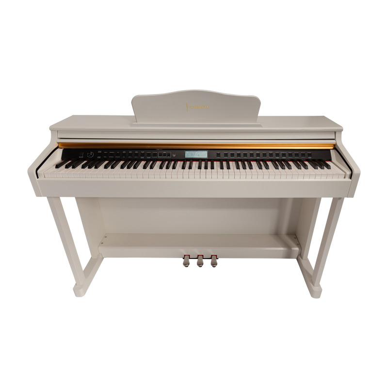 -CROWN CDP-913-WHT UPRIGHT DIGITAL PIANO (White)-Living Music