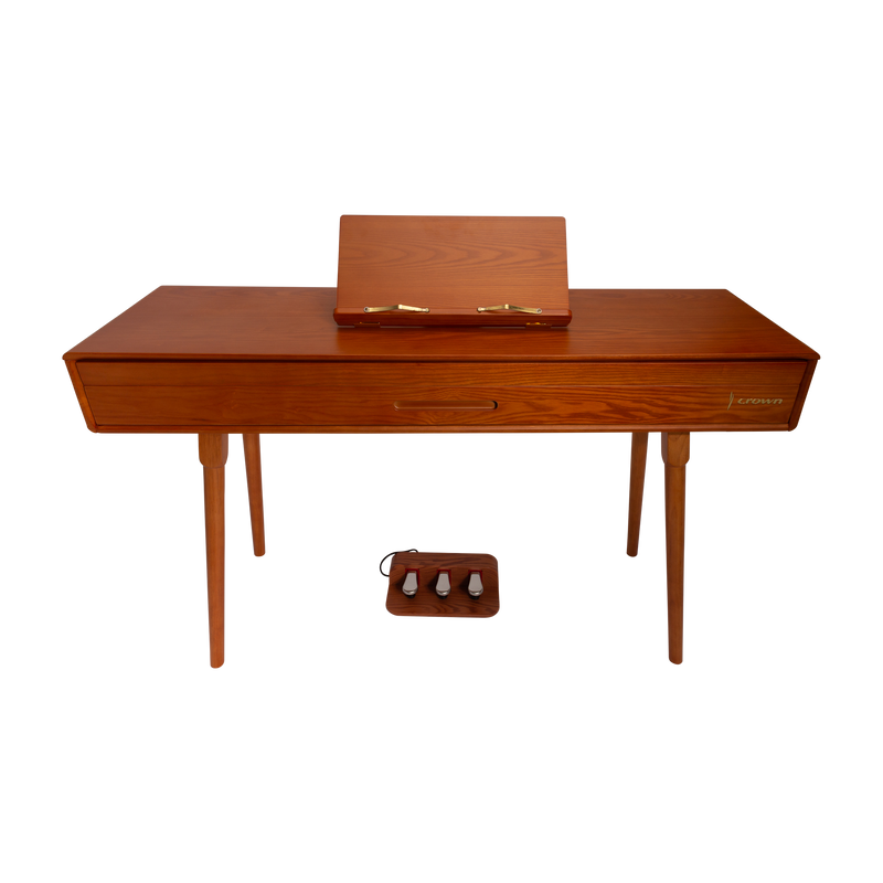 -CROWN CMDP-909-WDG UPRIGHT HIDEAWAY DIGITAL PIANO (Solid Walnut)-Living Music