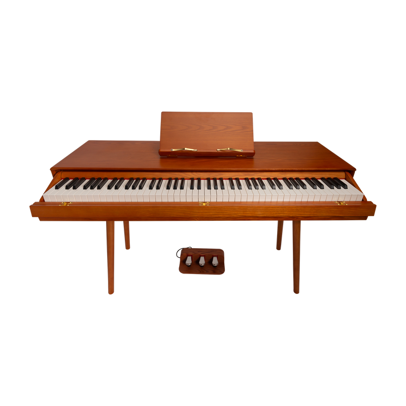 -CROWN CMDP-909-WDG UPRIGHT HIDEAWAY DIGITAL PIANO (Solid Walnut)-Living Music