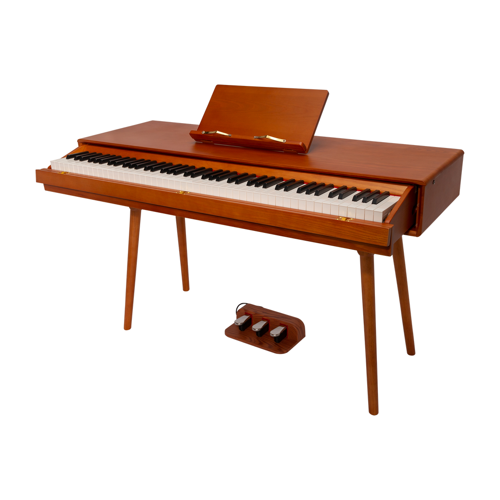 -CROWN CMDP-909-WDG UPRIGHT HIDEAWAY DIGITAL PIANO (Solid Walnut)-Living Music