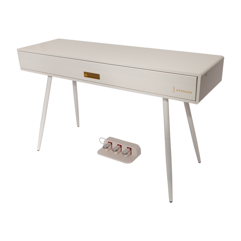 -CROWN CMDP-916-WHT UPRIGHT HIDEAWAY DIGITAL PIANO (White)-Living Music
