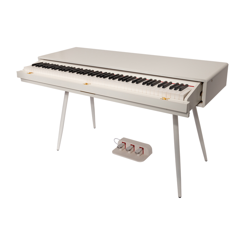 -CROWN CMDP-916-WHT UPRIGHT HIDEAWAY DIGITAL PIANO (White)-Living Music
