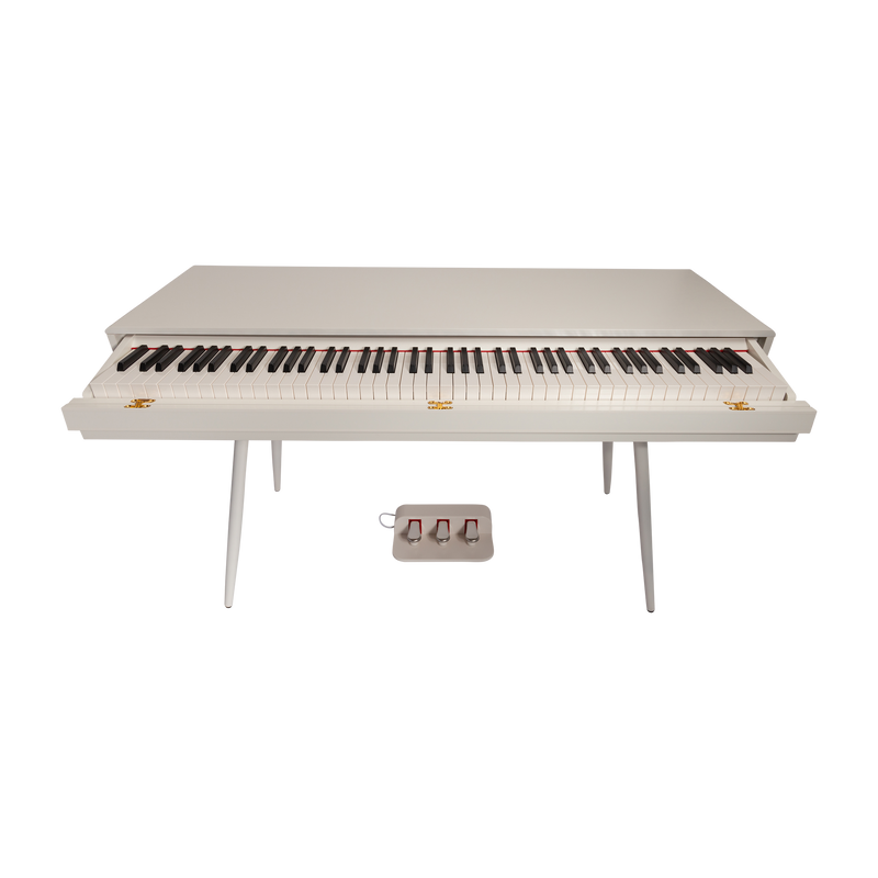 -CROWN CMDP-916-WHT UPRIGHT HIDEAWAY DIGITAL PIANO (White)-Living Music