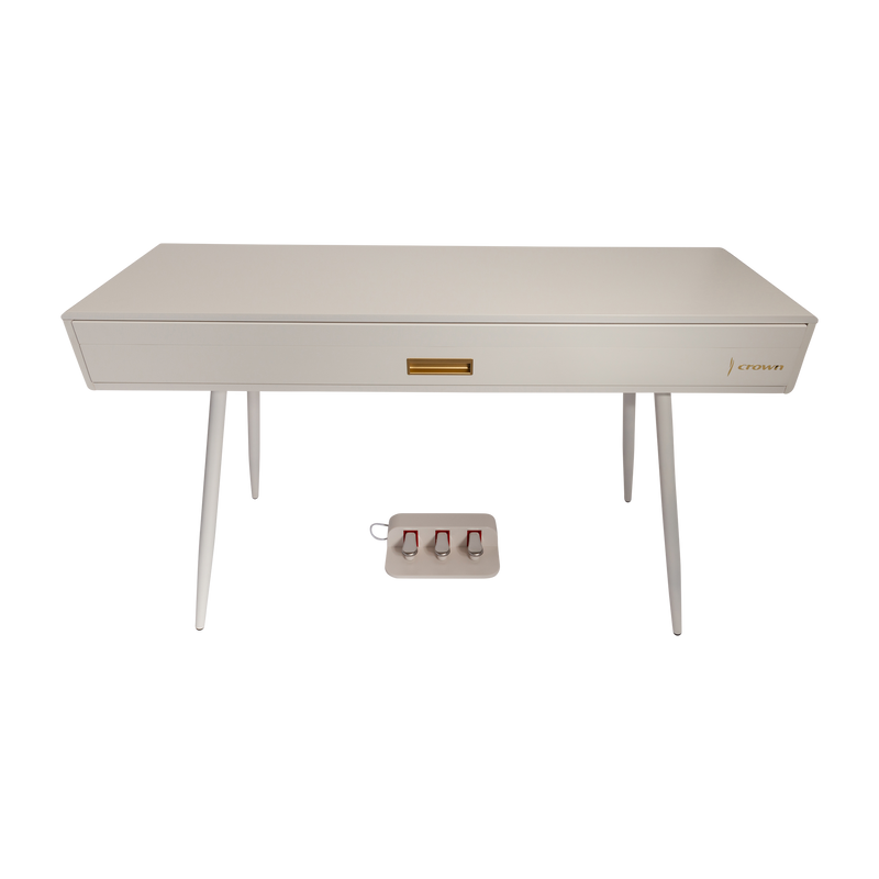 -CROWN CMDP-916-WHT UPRIGHT HIDEAWAY DIGITAL PIANO (White)-Living Music