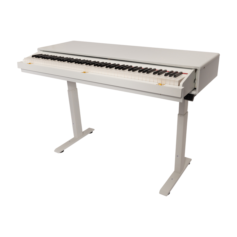 -CROWN CMPD-822 HEIGHT ADJUSTABLE HIDEAWAY DIGITAL PIANO (White)-Living Music
