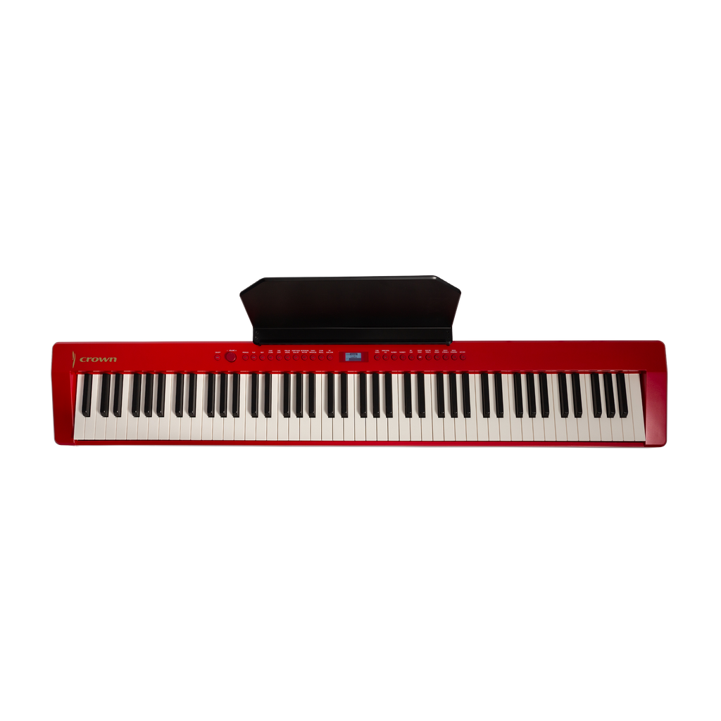 -CROWN CPP-811-BLK 88 NOTE PORTABLE DIGITAL PIANO (RED)-Living Music