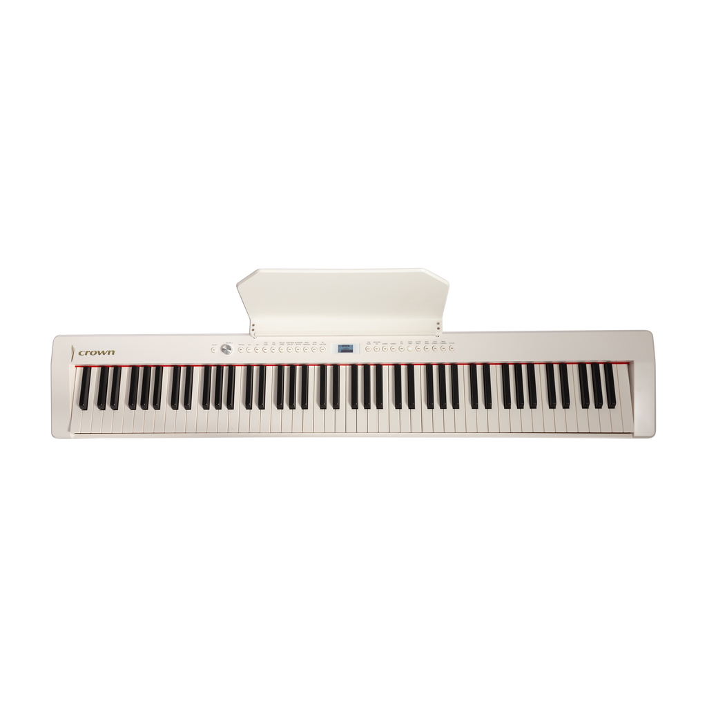 -CROWN CPP-811-BLK 88 NOTE PORTABLE DIGITAL PIANO (WHITE)-Living Music