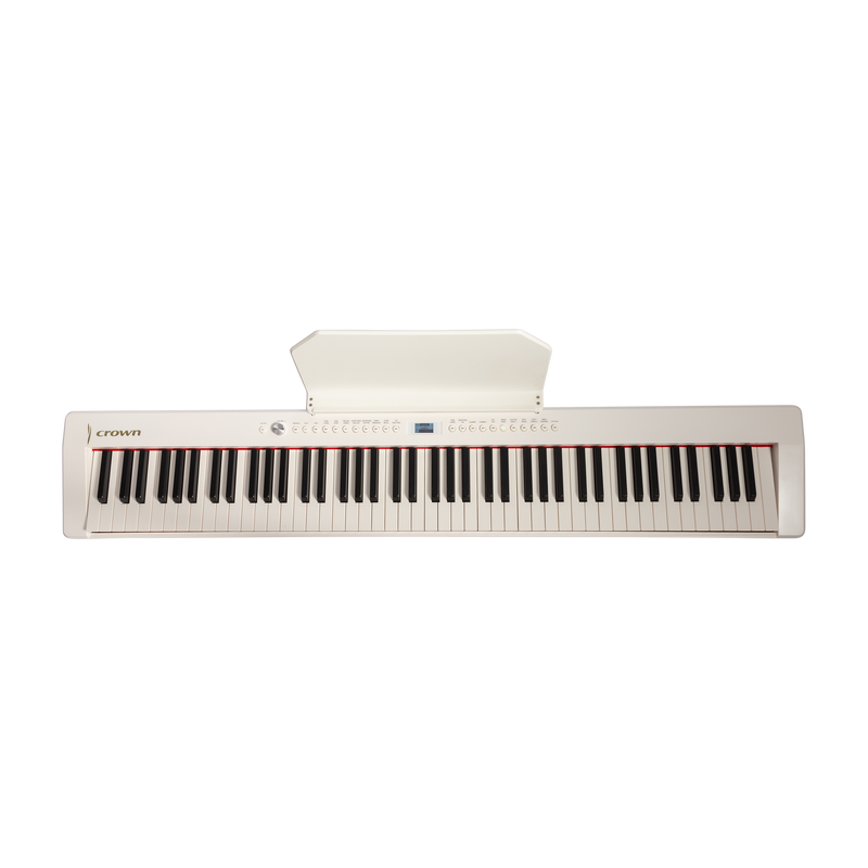 -CROWN CPP-811-BLK 88 NOTE PORTABLE DIGITAL PIANO (WHITE)-Living Music
