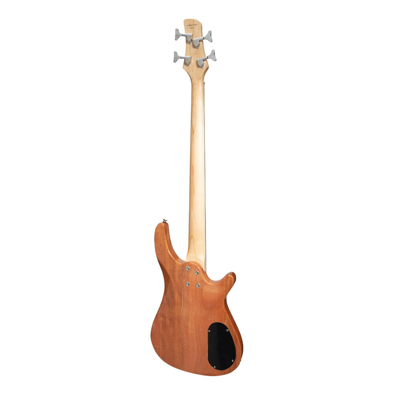-Casino '24 Series' Left Handed Mahogany Tune-Style Electric Bass Guitar and 15 Watt Amplifier Pack (Natural Gloss)-Living Music