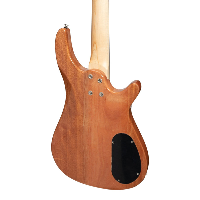 -Casino '24 Series' Left Handed Mahogany Tune-Style Electric Bass Guitar and 15 Watt Amplifier Pack (Natural Gloss)-Living Music