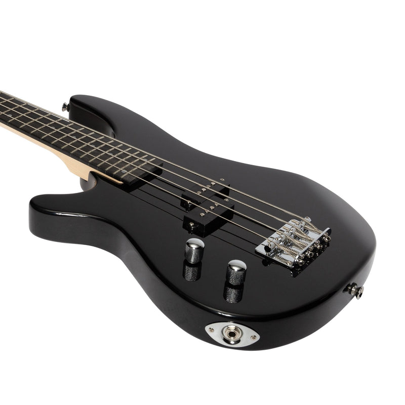 CTB-24SL-BLK-Casino '24 Series' Left Handed Short Scale Tune-Style Electric Bass Guitar Set (Black)-Living Music
