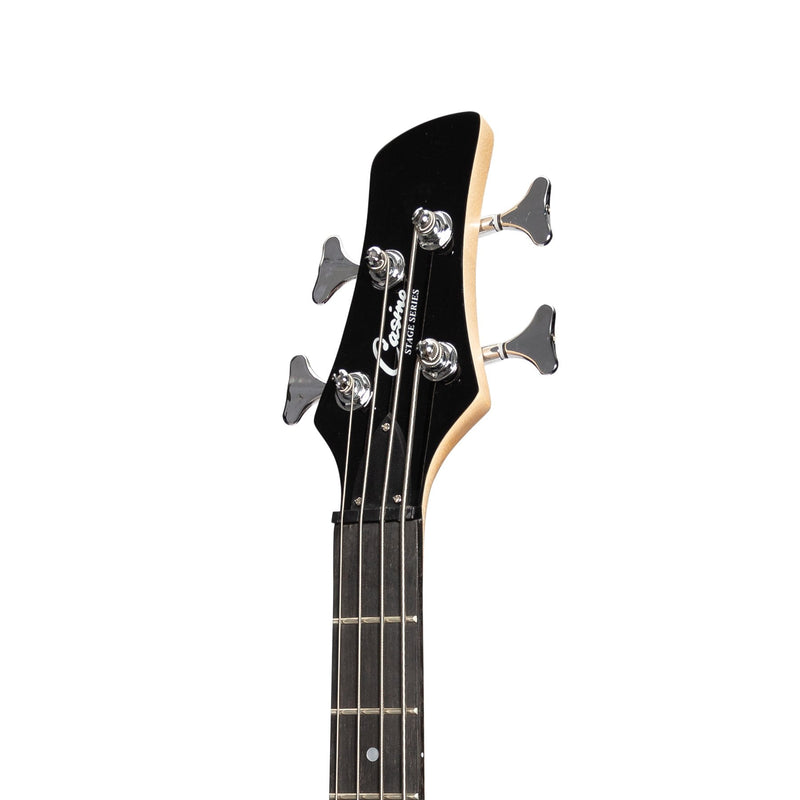 -Casino '24 Series' Left Handed Short Scale Tune-Style Electric Bass Guitar and 15 Watt Amplifier Pack (Black)-Living Music