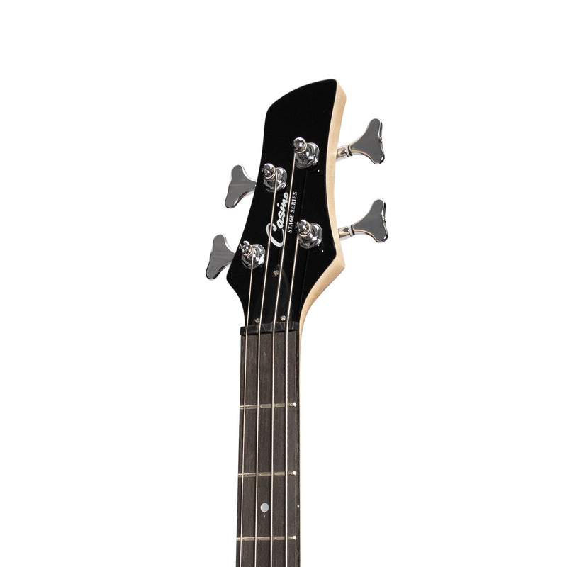 CP-TB1L-BLK-Casino '24 Series' Left Handed Tune-Style Electric Bass Guitar and 15 Watt Amplifier Pack (Black)-Living Music