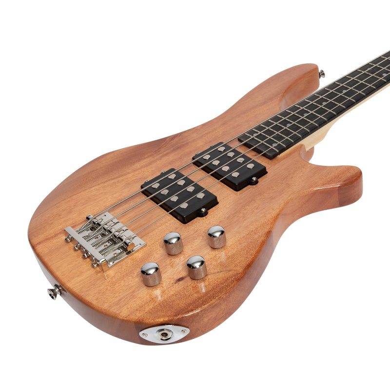 CTB-24T-MAH-Casino '24 Series' Mahogany Tune-Style Electric Bass Guitar Set (Natural Gloss)-Living Music
