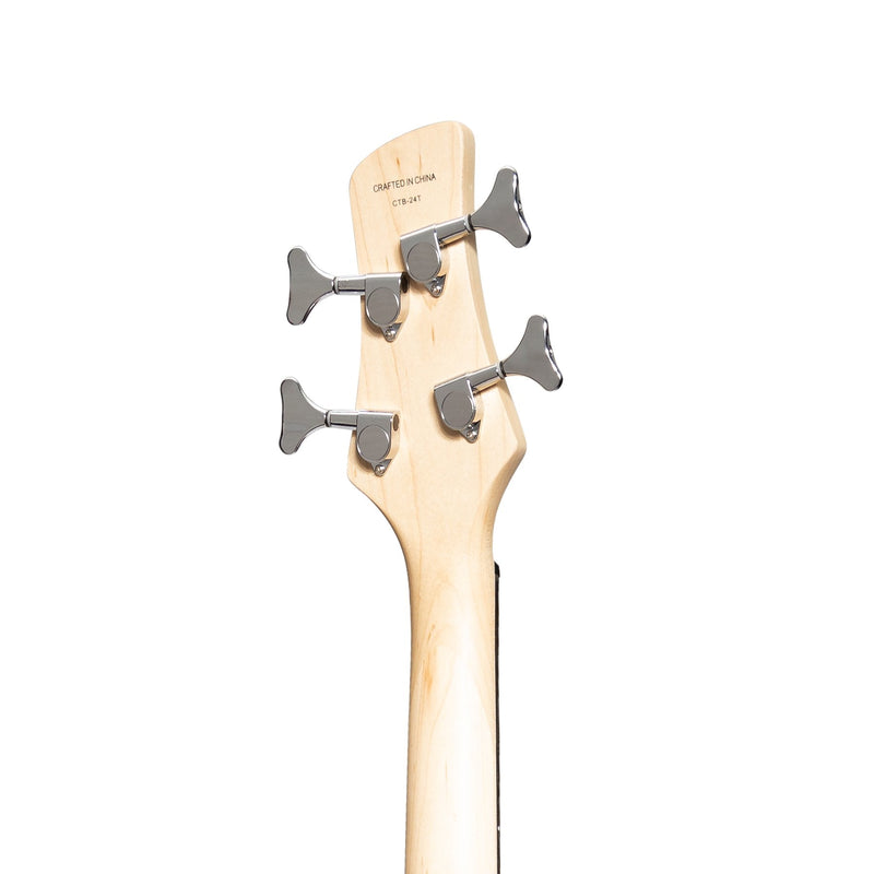 -Casino '24 Series' Mahogany Tune-Style Electric Bass Guitar and 15 Watt Amplifier Pack (Natural Satin)-Living Music
