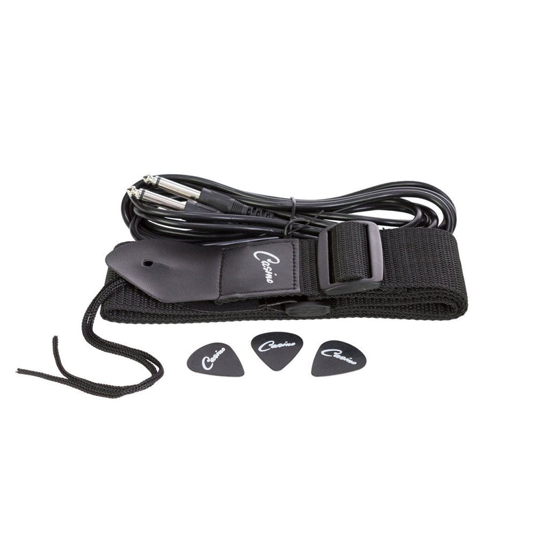 -Casino '24 Series' Short Scale Tune-Style Electric Bass Guitar Set (Black)-Living Music